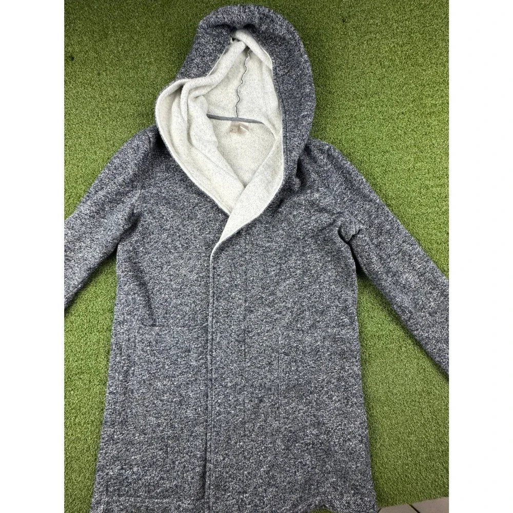 Forever 21 Exclusive Gray Salt and‎ Pepper Marled Open Front Hooded Cardigan L
